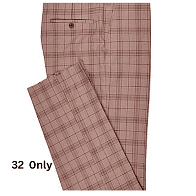 CD-Men's Checkers Dress Trouser-Carton Brown-Falcao|10217