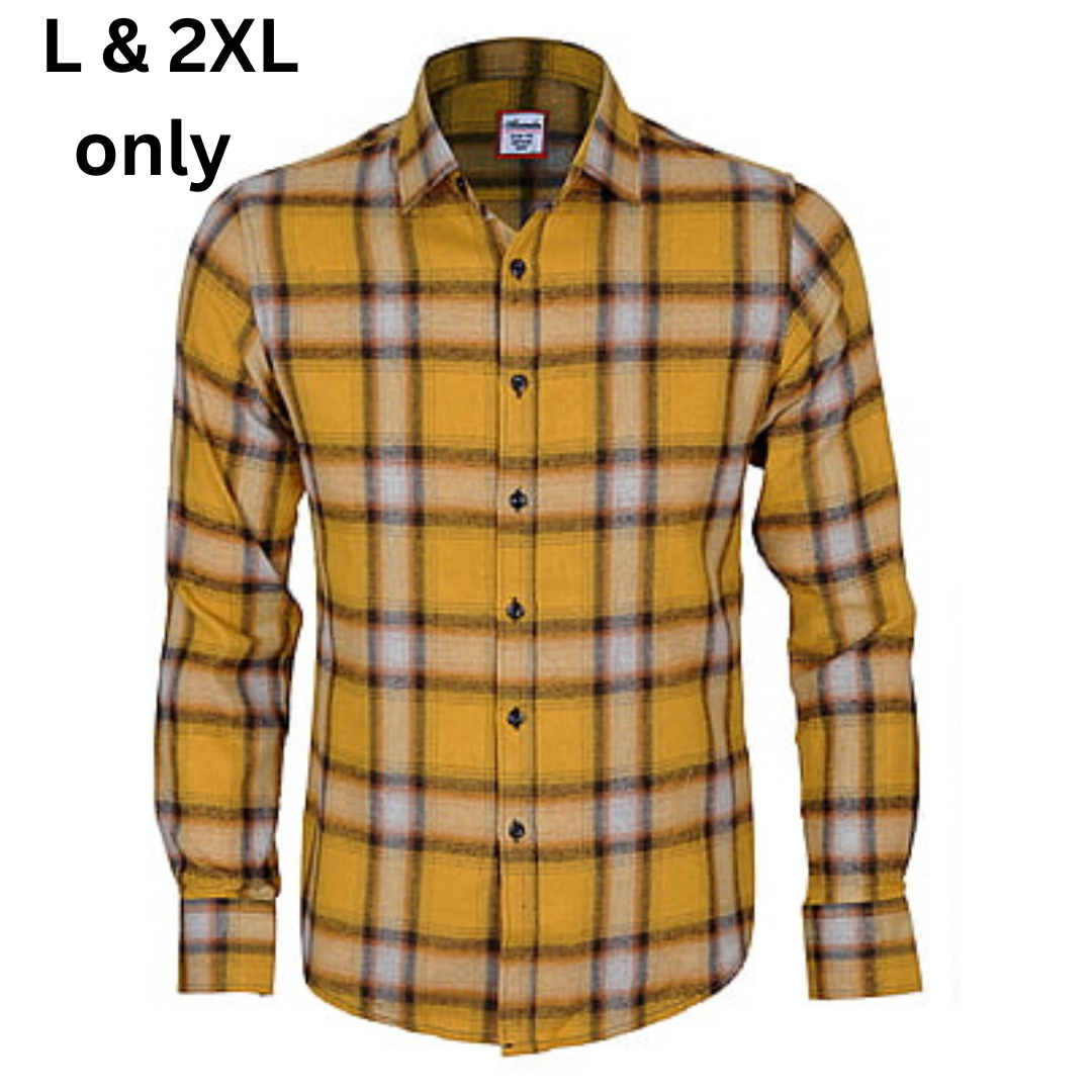 CD-Checkers Long Sleeve Shirt-Yellow-Andres|11228