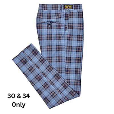 CD-Men's Checkers Dress Trouser-Blue-Casper|11163