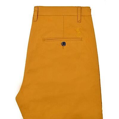 CD-Mens Pencil Cut Cut Chinos Trousers-Yellow-Roddy|10776