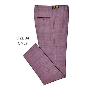 MG-Men's Checkers Dress Trouser-Lilac/Green-Alessio|11165