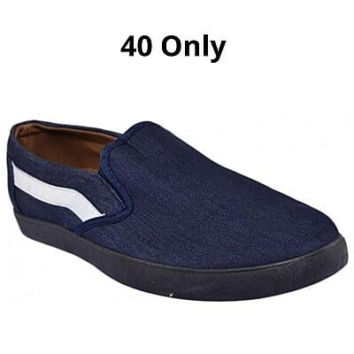 Dale Denim Slip On With White Stripe - Blue