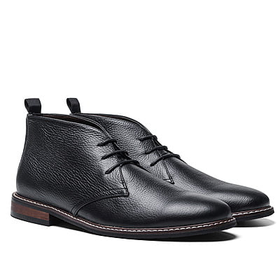 Men's Lace-up Chukka Boots-Black-Giovanni|20098