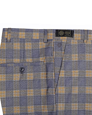 CD-Men's Checkers Dress Trouser-Blue/Yellow-Fofana|11086