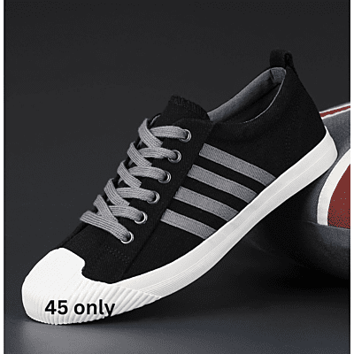 WH-Lace-up 4-Stripe Corduroy Sneakers-Black-Zoran|20117