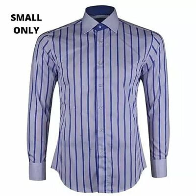 Pattinson Striped Long Sleeve Shirt - White / Sky Blue