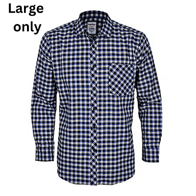 CD-Men's Checkers Long Sleeve Shirt-Blue/Multi-Rory|10449