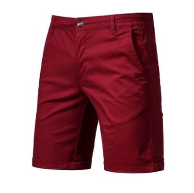 Men's Fashion Chinos Shorts-Wine-Levi|10844