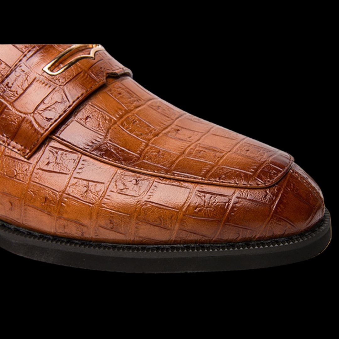 Men's Slip-On Formal Loafers-Brown-Wayne|20089