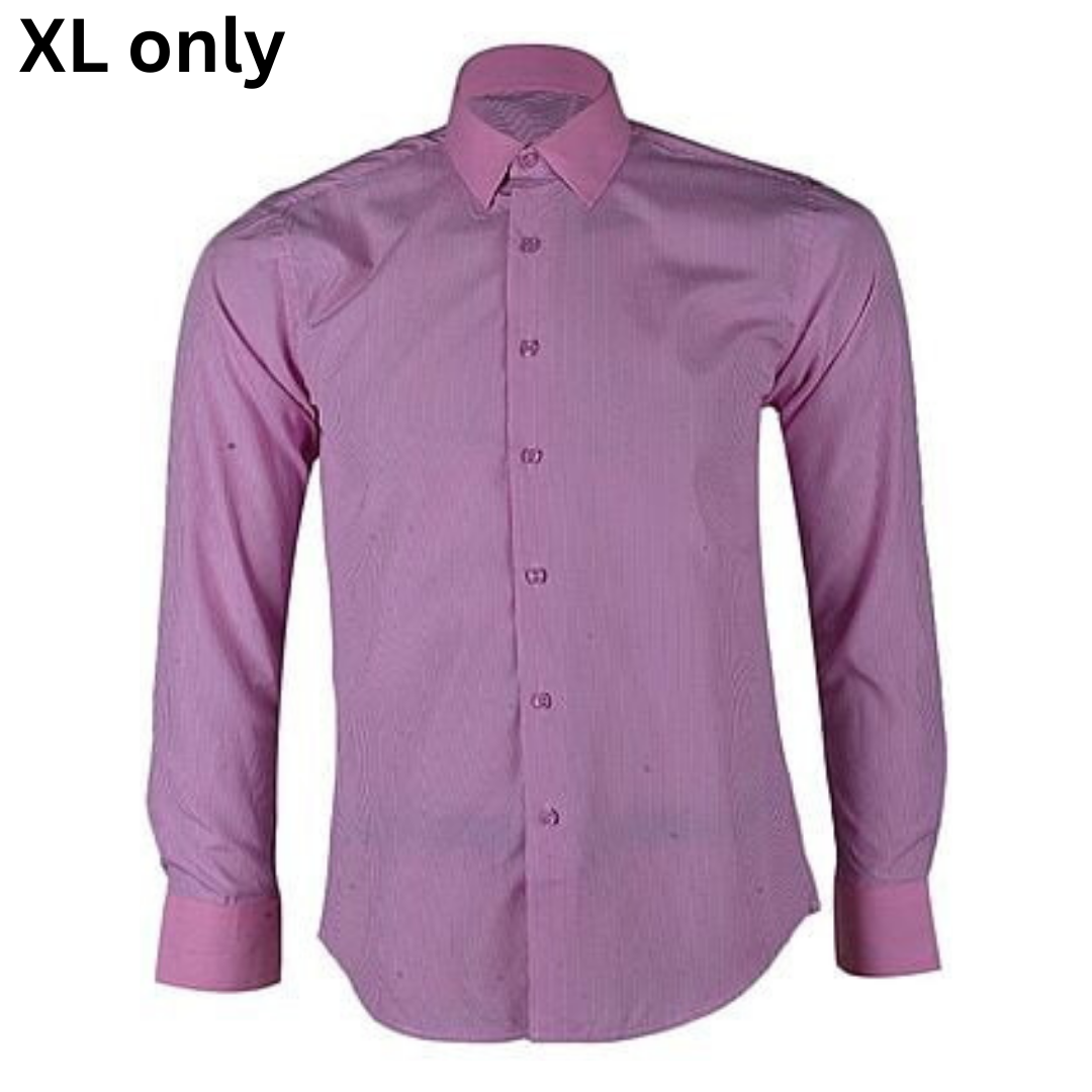 WH-Men's Striped Long Sleeve Shirt-Pink-Cassio|10516