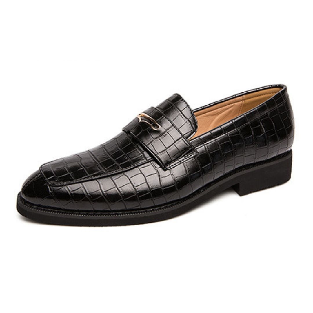 Men's Slip-On Formal Loafers-Black-Wayne|20088