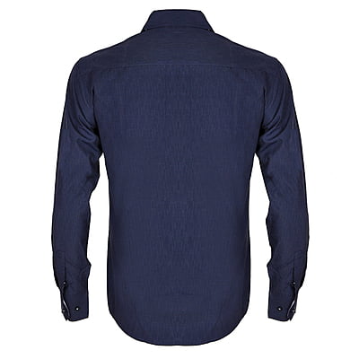 Galvan Plain Formal Long Sleeve Shirt - Navy|10616