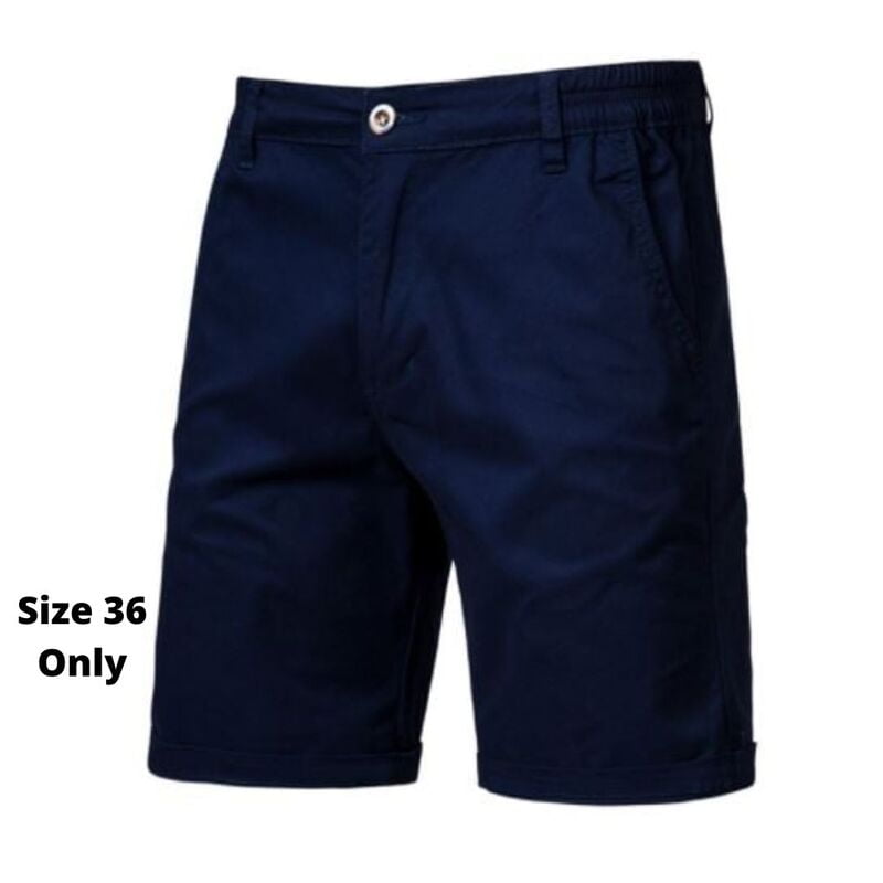 Men's Fashion Chinos Shorts-Navy Blue-Ethan|10846