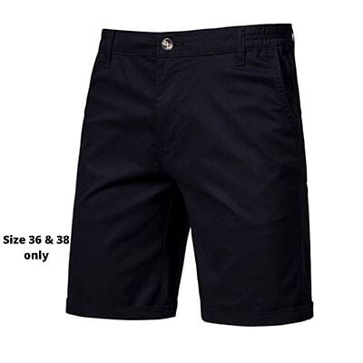 Men's Fashion Chinos Shorts-Black-Lucas|10845