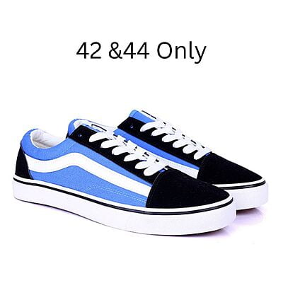 White Stripe Classic Unisex Sneakers-Blue & Black - Romelu|20012