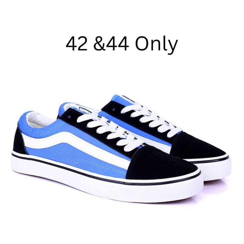 White Stripe Classic Unisex Sneakers-Blue & Black - Romelu|20012