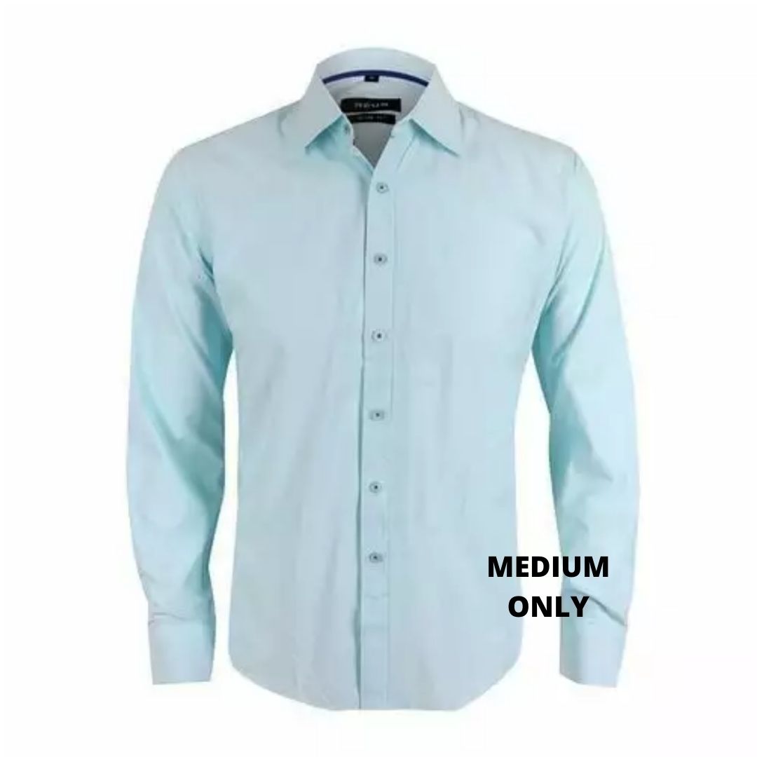 Galvan Plain Formal Long Sleeve Shirt - Mint Green|10617