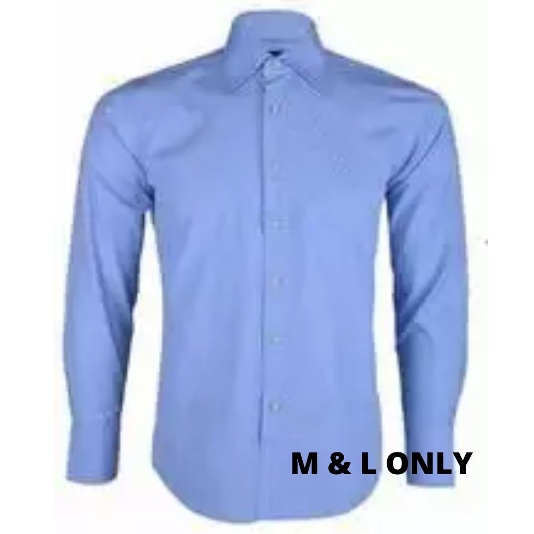 Michael Plain Long Sleeve Shirt - Blue|10112