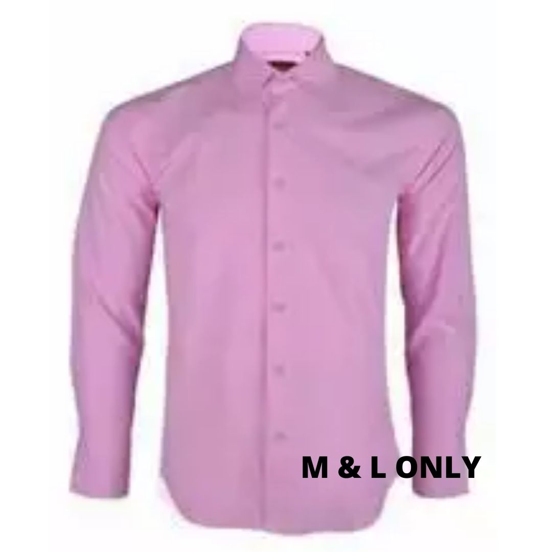 10113 Mikael Plain Long Sleeve Shirt - Pink