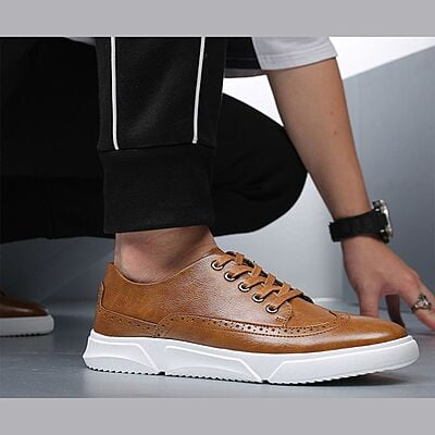 WH-Breathable Lace-up Casual Leather Sneakers-Samuel|20124