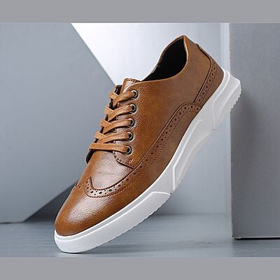 WH-Breathable Lace-up Casual Leather Sneakers-Samuel|20124