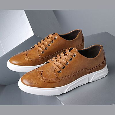 WH-Breathable Lace-up Casual Leather Sneakers-Samuel|20124