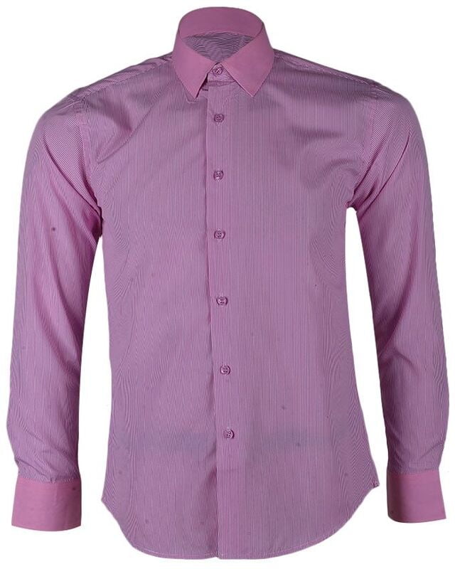 Men's Striped Long Sleeve Shirt-Lilac-Loris|10515