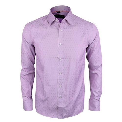 Men,s Quality Long Sleeve Shirt-Lilac-Teju|10559