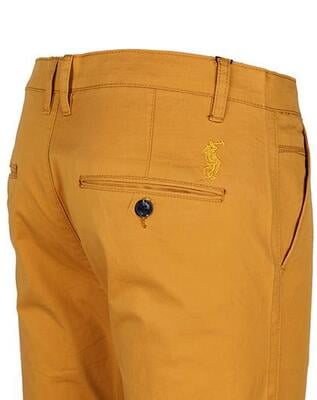 Mens Pencil Cut Cut Chinos Trousers-Yellow - Roddy|10776