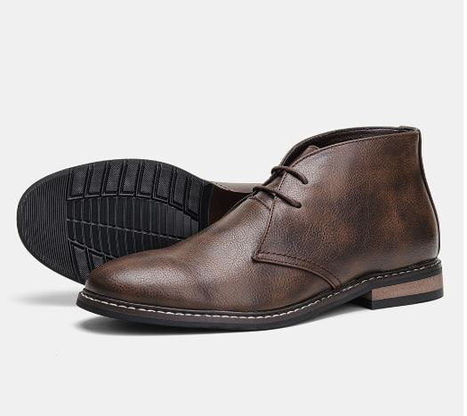 Men's Lace-up Chukka Boots-Coffee Brown-Giovanni|20100