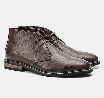 Men's Lace-up Chukka Boots-Coffee Brown-Giovanni|20100