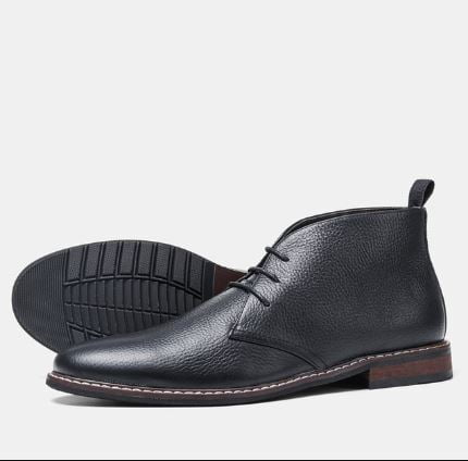 Men's Lace-up Chukka Boots-Black-Giovanni|20098