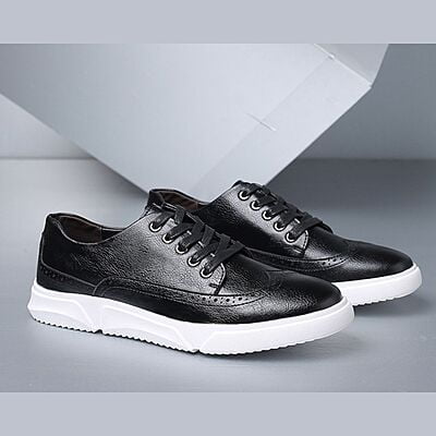 WH-Breathable Lace-up Casual Leather Sneakers-Tony|20123