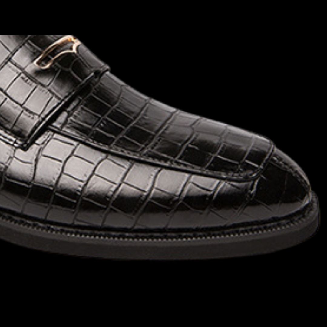 Men's Slip-On Formal Loafers-Black-Wayne|20088