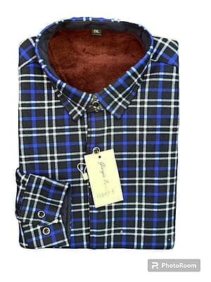 MG-Premium Flannel Wool Checkers Long Sleeve Shirt-Black/White/Blue-Valle|11336