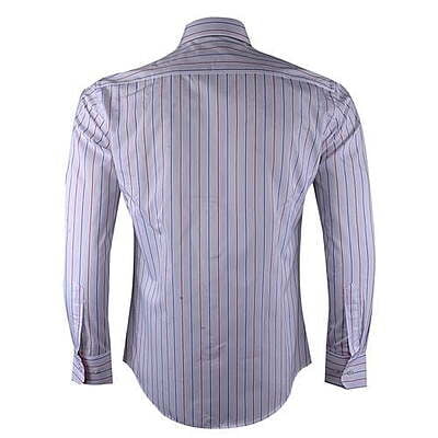 Striped Design Long Sleeve Shirt-White Multi-Bruno|10444