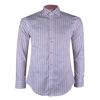 Striped Design Long Sleeve Shirt-White Multi-Bruno|10444