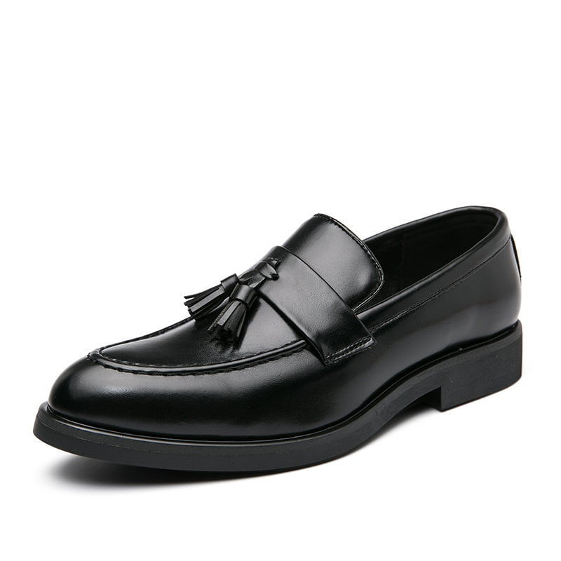 Men's Slip-on Tassel Formal Loafers Shoe-Black-Lozano|20095